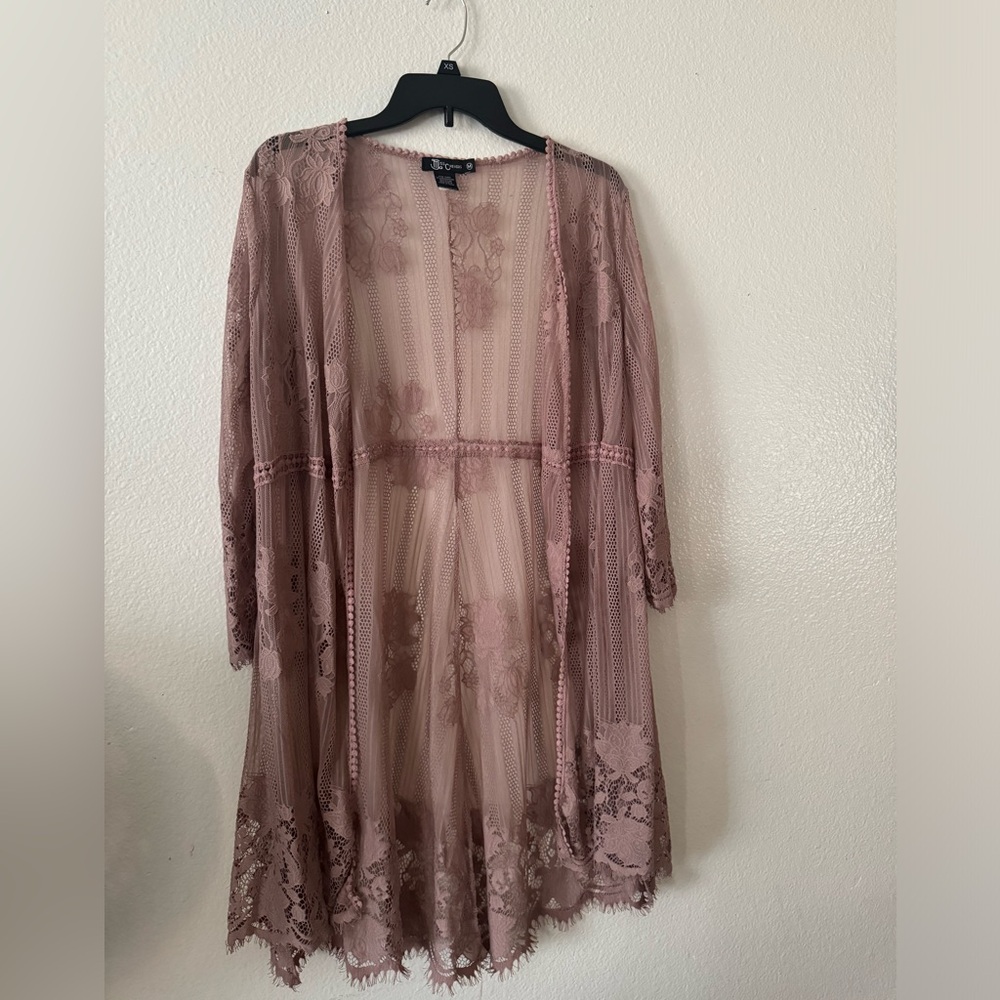 Pink Lace Kimono